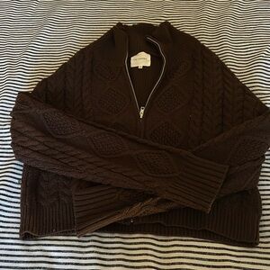 No Comment Chocolate Brown Knit Sweater